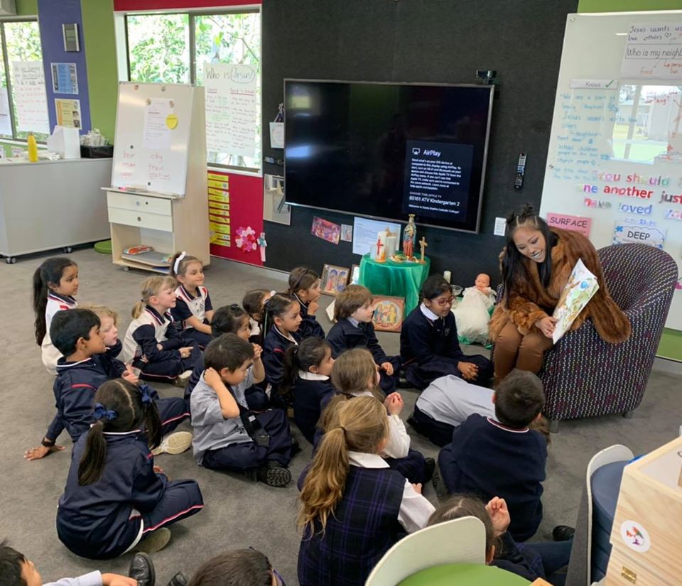Santa Sophia Catholic College Staff dressed as Book Characters