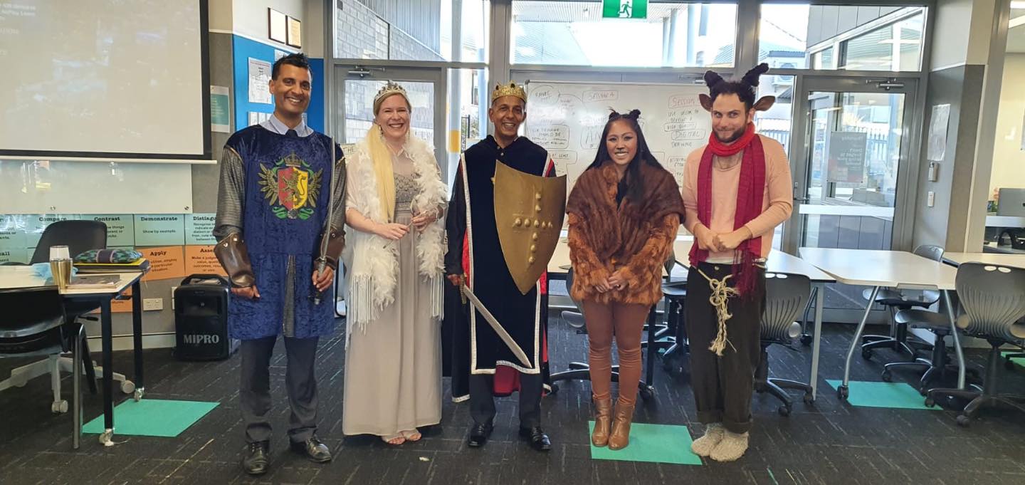 Santa Sophia Catholic College Staff dressed as Book Characters