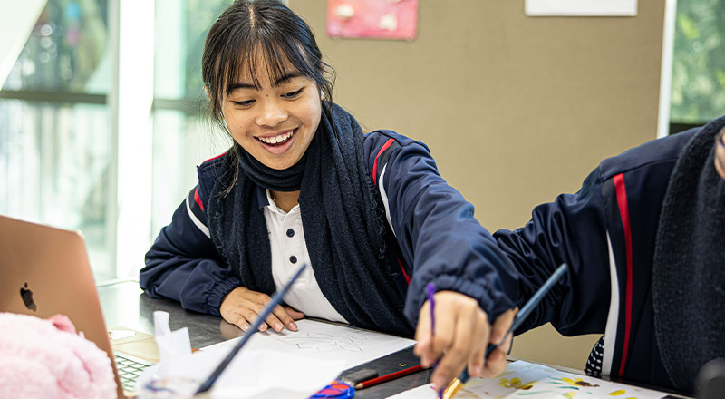 Santa Sophia Catholic College Box Hill student painting