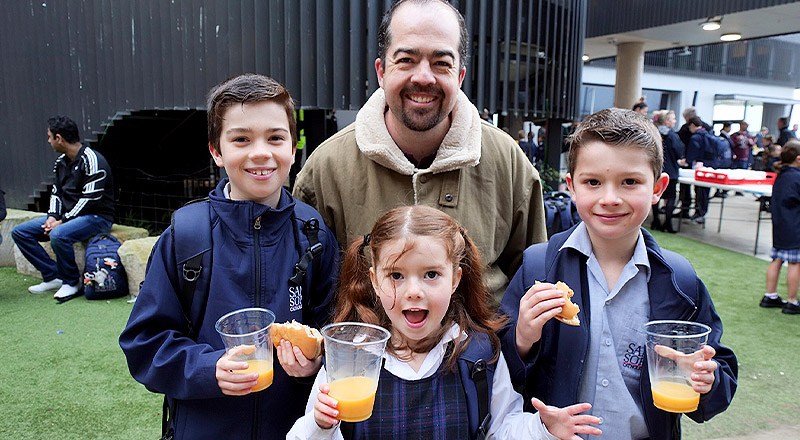Santa Sophia Catholic College Box Hill students with loving father