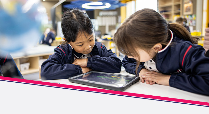 Santa Sophia Catholic College Box Hill students using iPads