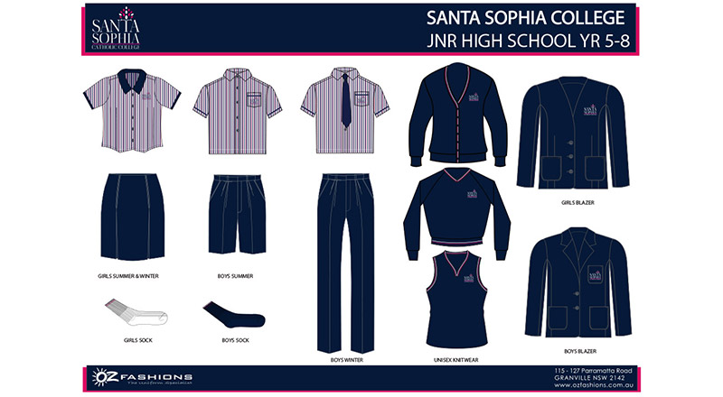 Santa Sophia Catholic College Box Hill uniform guidelines for stage three and four