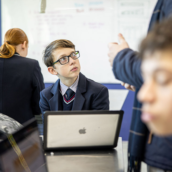 Santa Sophia Catholic College Box Hill student learning on laptop